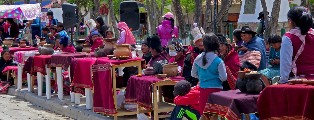 Tarabuco zondagmarkt nabij Sucre in Bolivia