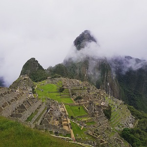 Machu Picchu in de mist