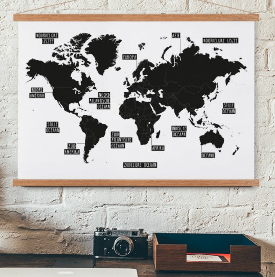 gevolg Labe Extreem belangrijk Wereldkaart op hout | Ook kaarten op glas, canvas, aluminium en papier.