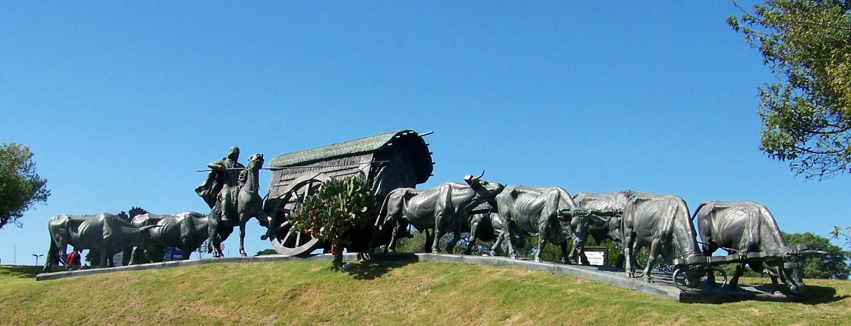 Monument La Carreta in Battle Park in Montevideo, Uruguay