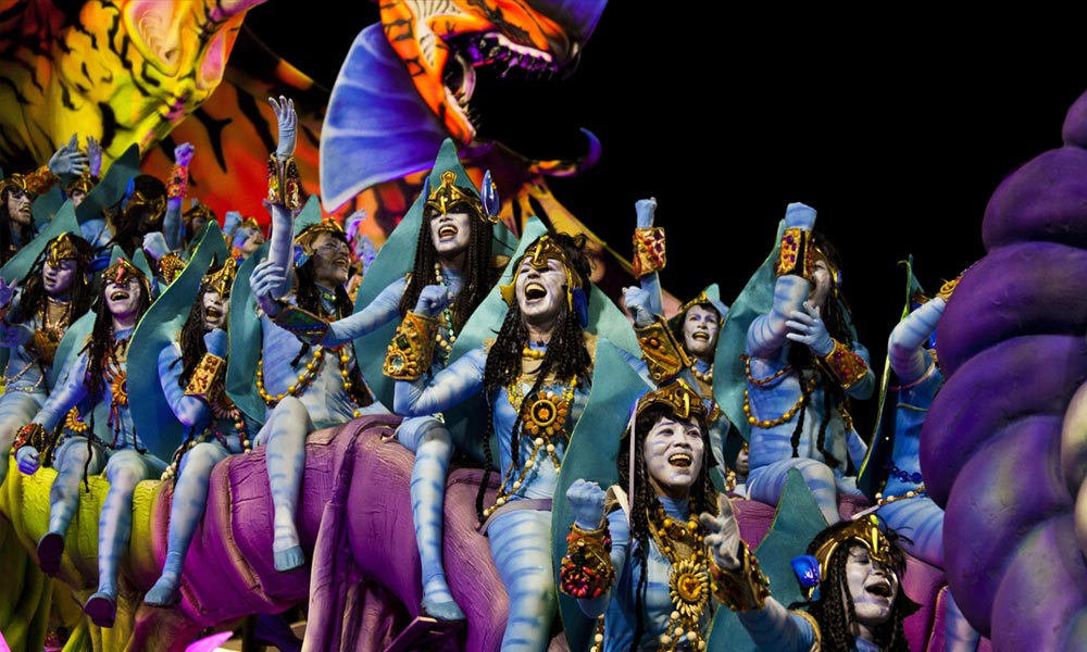 Carnaval parade in de Sambadrome in Brazilie